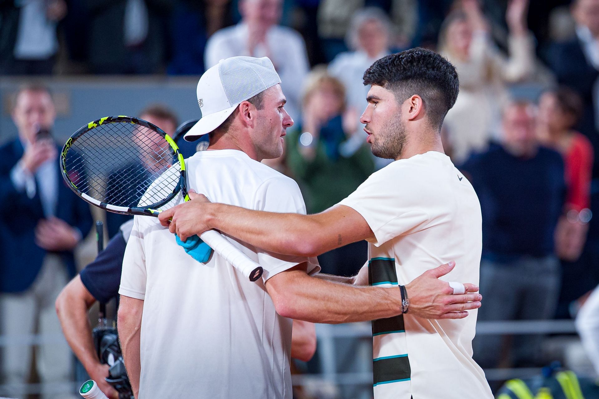 Paul and Alcaraz at the 2025 French Open - Day Ten - Source: Getty